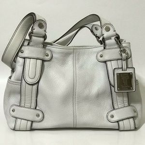Tignanello Bag Pebbled Leather Double Strap Lined